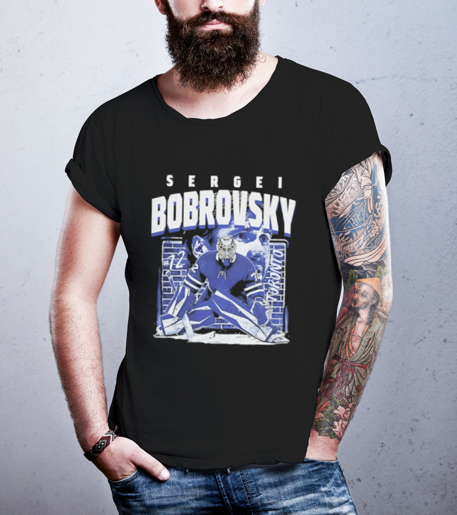 Sergei Bobrovsky #72 Brick Wall Toronto Maple Leafs Hockey Goalie T-Shirt