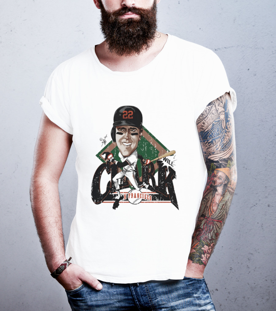 Will Clark San Francisco Giants 22 Bruce Stark Caricature T-Shirt