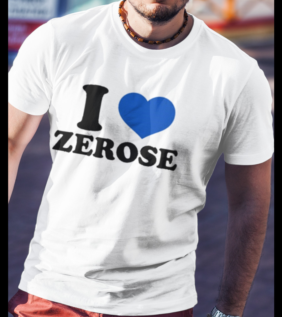 I Love Zerose Heart Blue T-Shirt