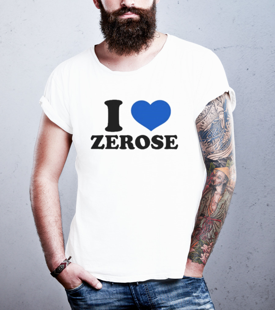 I Love Zerose Heart Blue T-Shirt