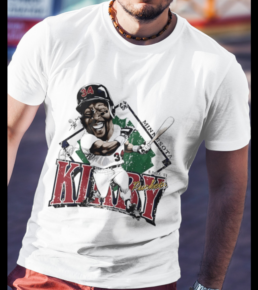 Kirby Puckett Minnesota Twins Bruce Stark Caricature Vintage Sports T-Shirt