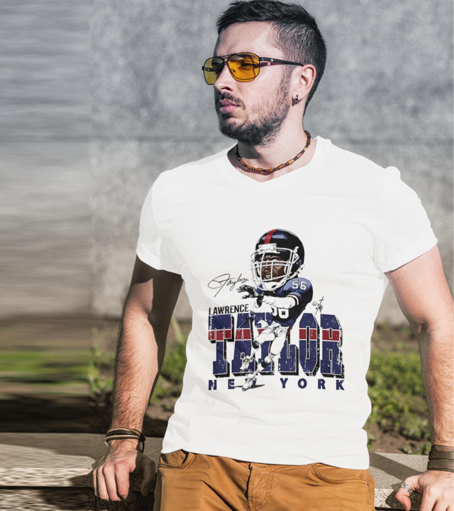 Lawrence Taylor New York Giants Bruce Stark Caricature 56 T-Shirt