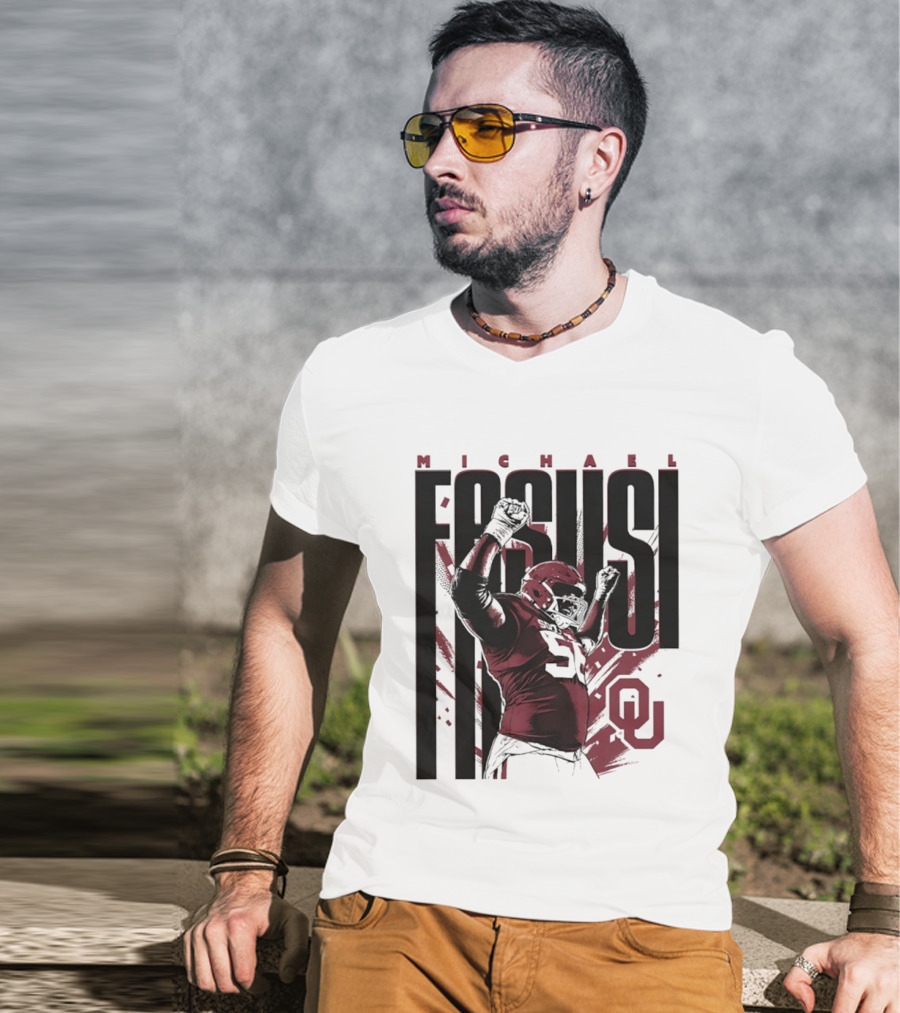 Michael Fasusi Oklahoma Sooners Football NCAA Player OU T-Shirt
