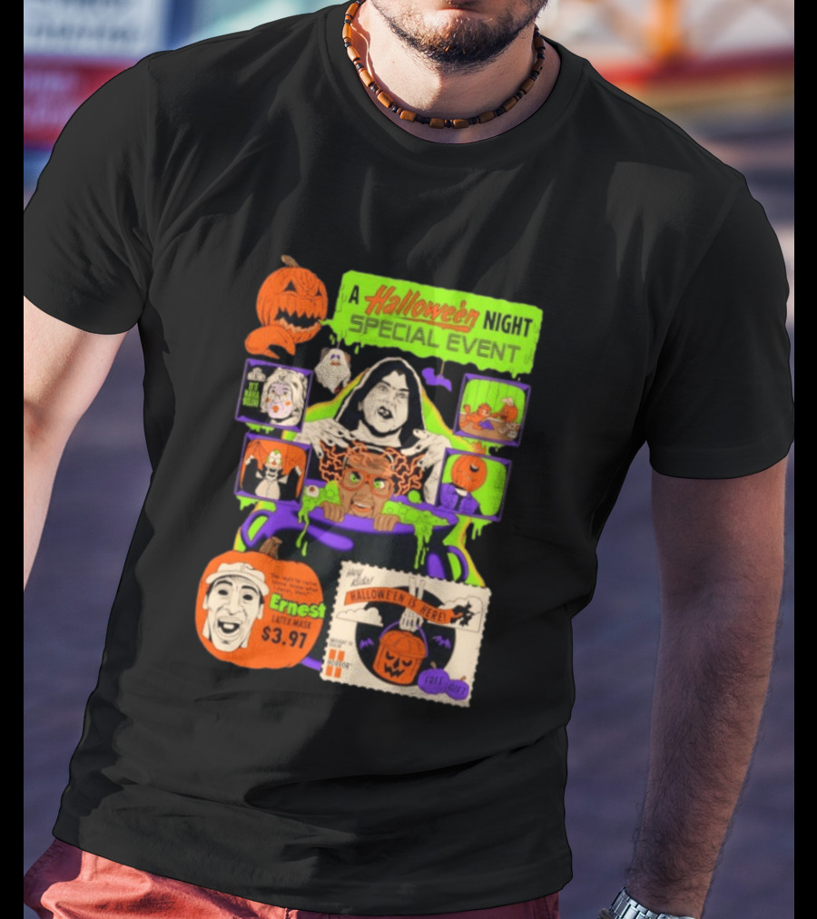 Halloween Special Event Ernest Latex Mask $3.97 Includes Free Gift Spooky Night T-Shirt