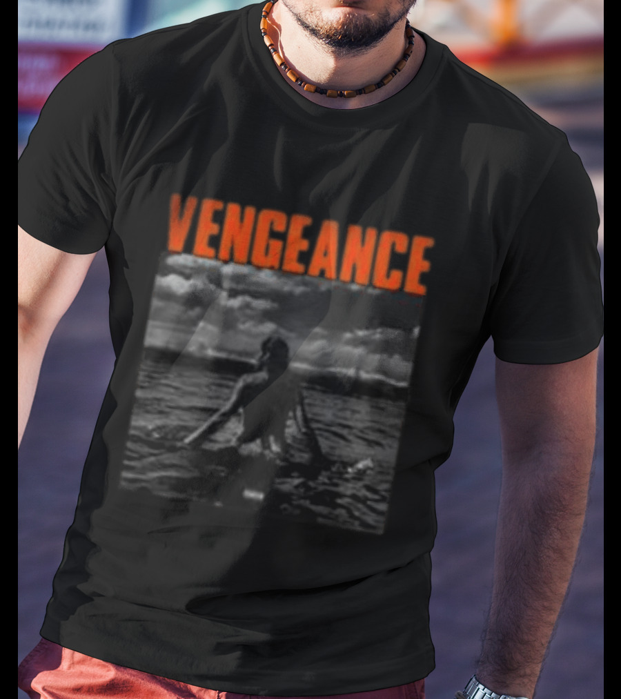 Vengeance Black And White Ocean Scene T-Shirt