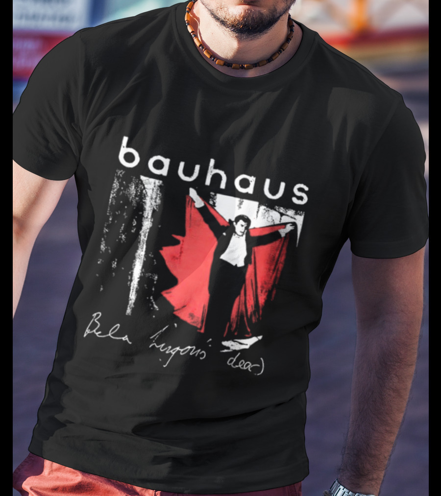 Bauhaus Bela Lugosi's Dead Handwritten Lyrics Red Cape T-Shirt