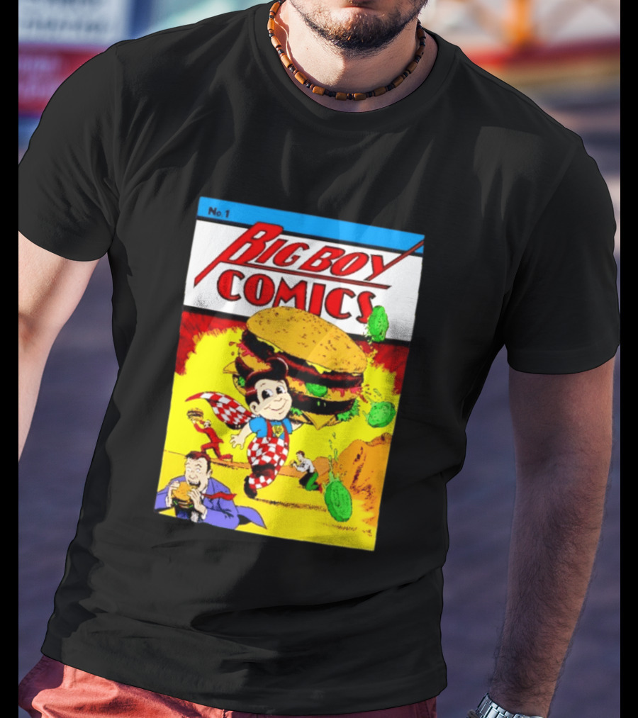 Big Boy Comics No 1 Hamburger Adventure Retro Comic Cover T-Shirt