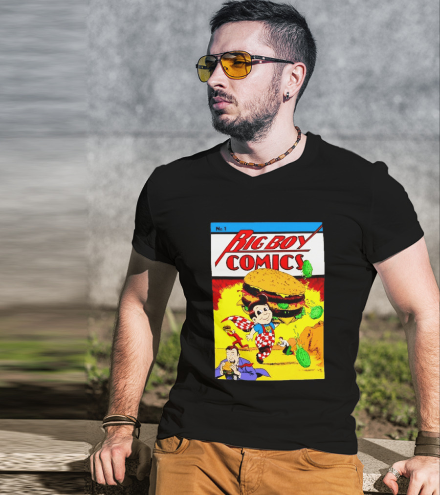 Big Boy Comics No 1 Hamburger Adventure Retro Comic Cover T-Shirt