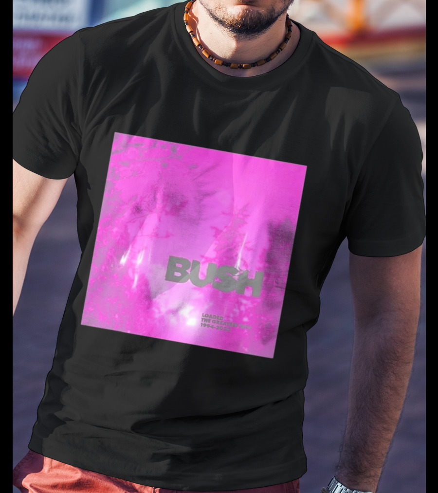 Bush Loaded The Greatest Hits 1994 2023 Pink Album Cover T-Shirt