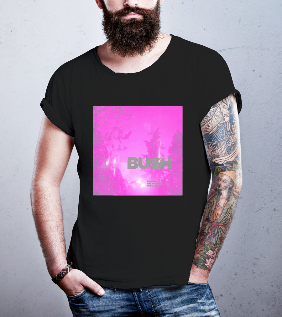 Bush Loaded The Greatest Hits 1994 2023 Pink Album Cover T-Shirt