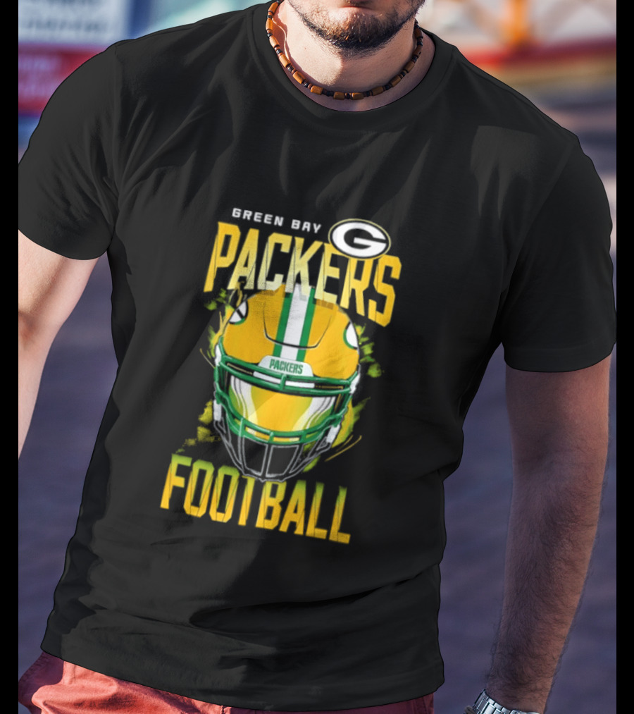 Green Bay Packers Football Helmet Packers Football T-Shirt