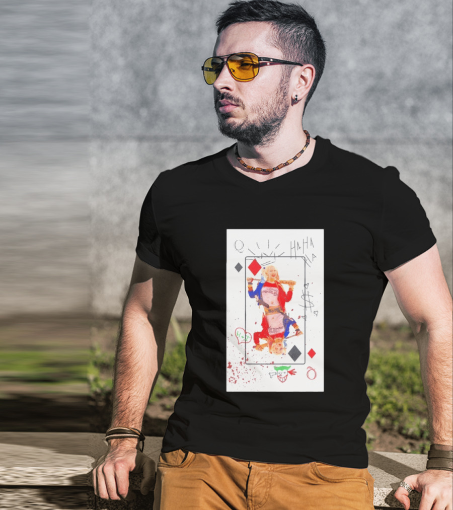 Harley Quinn Playing Card Queen HAHA DC Comics Joker T-Shirt