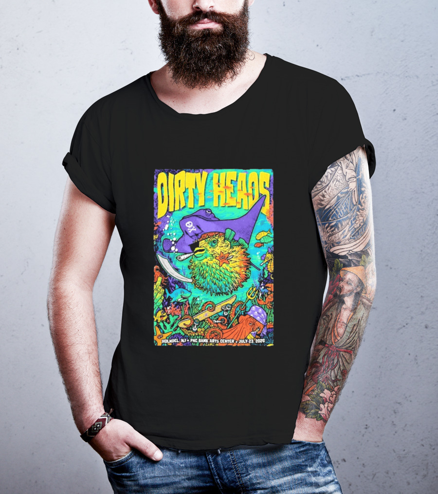 Dirty Heads Holmdel NJ July 23 2026 PNC Bank Arts Center Pirate Theme Ocean Creatures T-Shirt