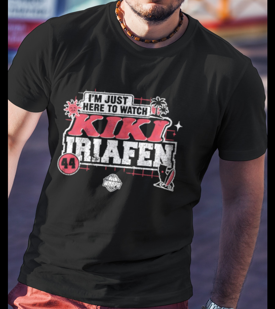 I'm Just Here To Kiki Iriafen 44 Washington Mystics WNBA Tropical Theme Basketball Fan T-Shirt