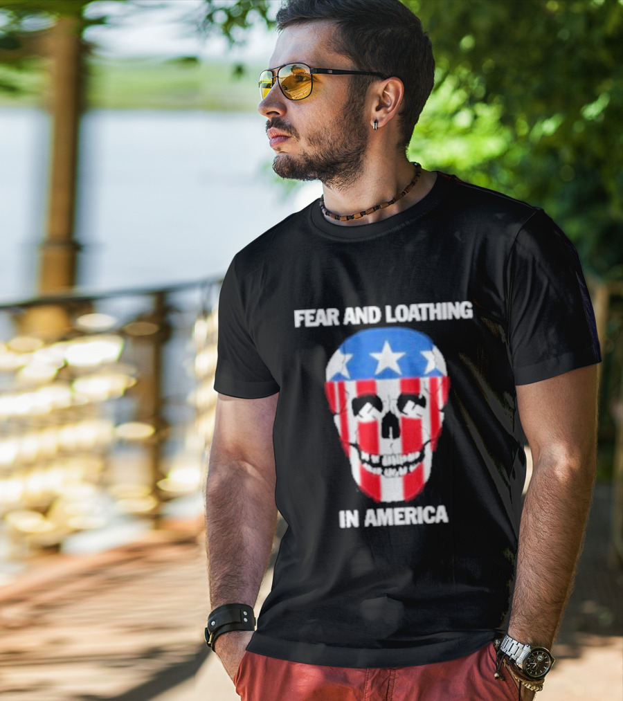 Fear And Loathing In America Skull Stars Stripes T-Shirt