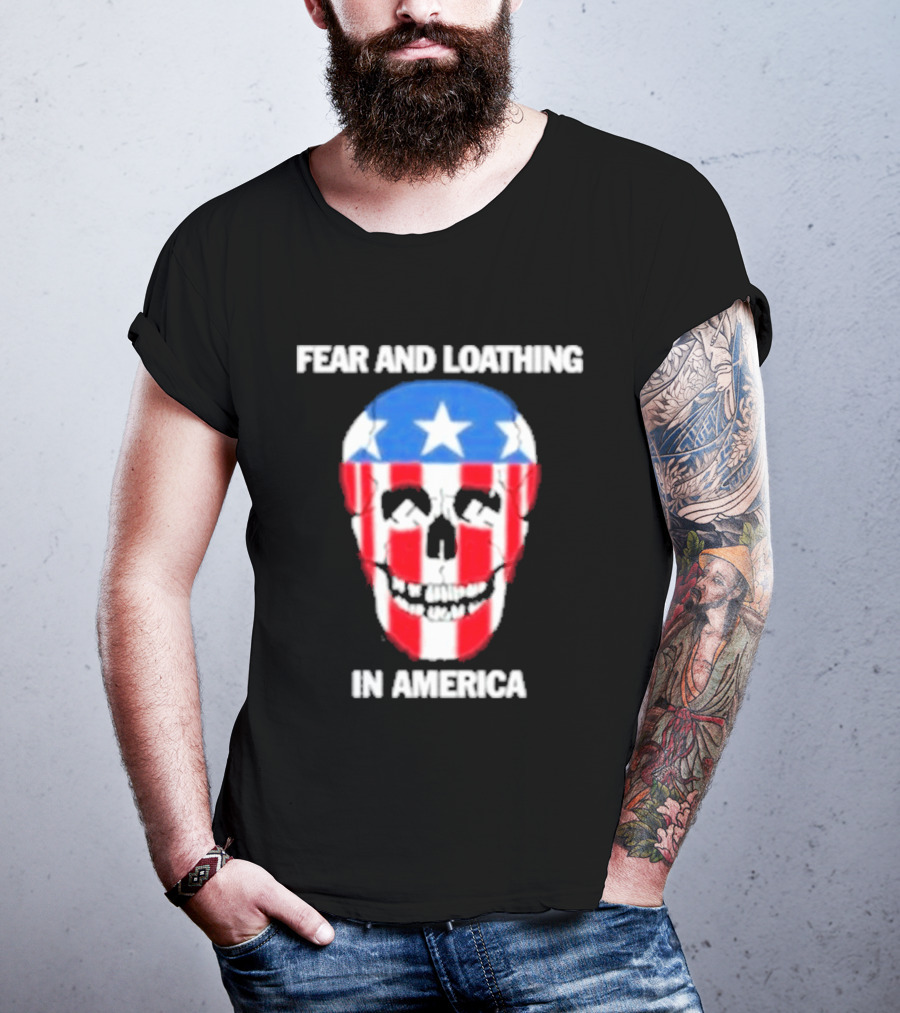 Fear And Loathing In America Skull Stars Stripes T-Shirt
