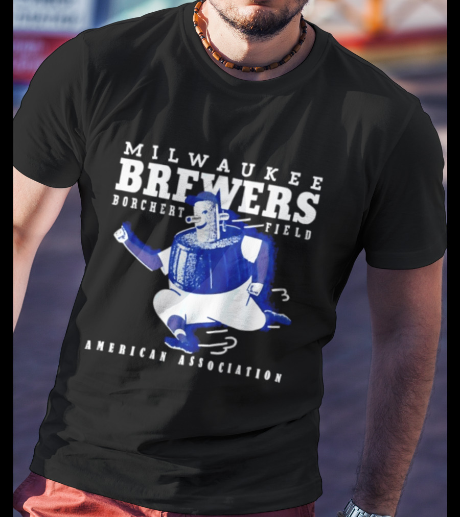 Milwaukee Brewers Borchert Field American Association Retro Baseball T-Shirt
