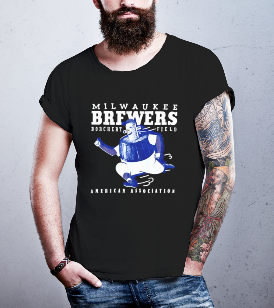 Milwaukee Brewers Borchert Field American Association Retro Baseball T-Shirt