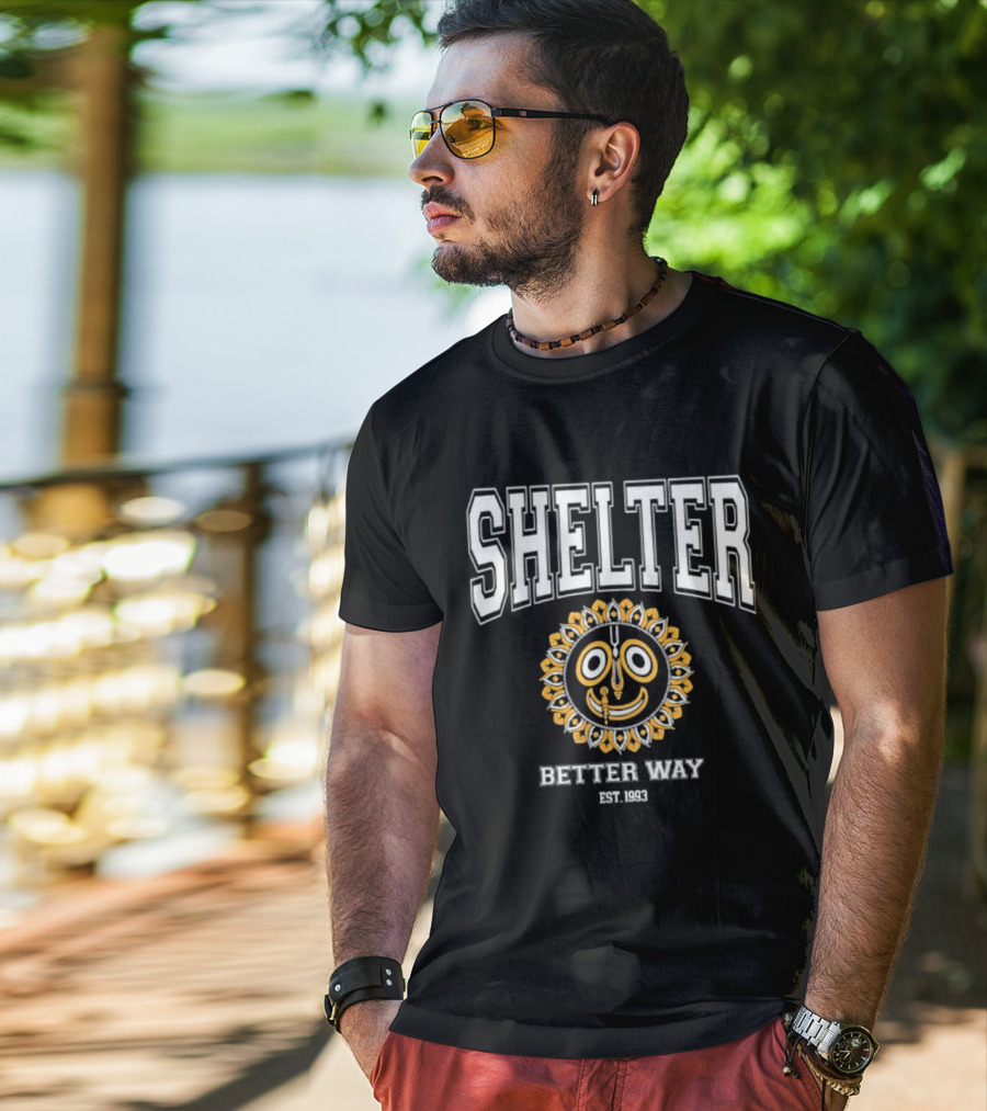 Shelter Better Way Est 1993 Hardcore Punk Sun Face Circle T-Shirt