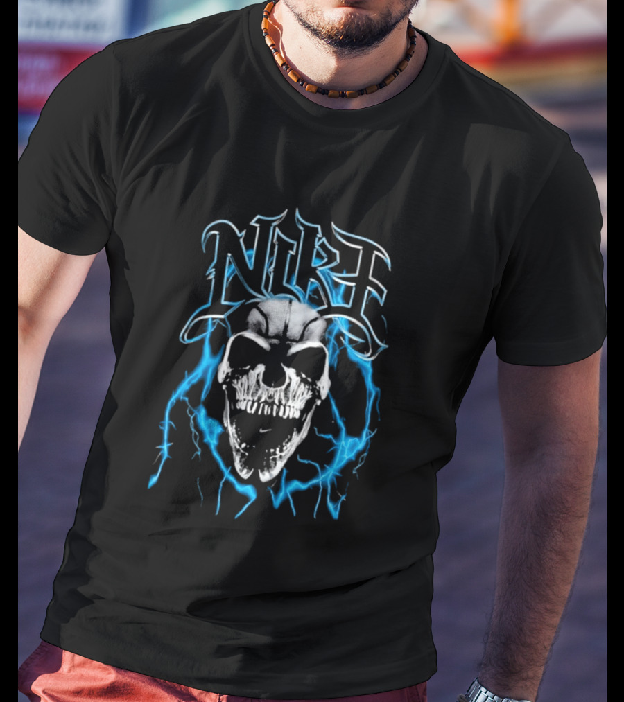 NRF Skull Blue Flames T-Shirt
