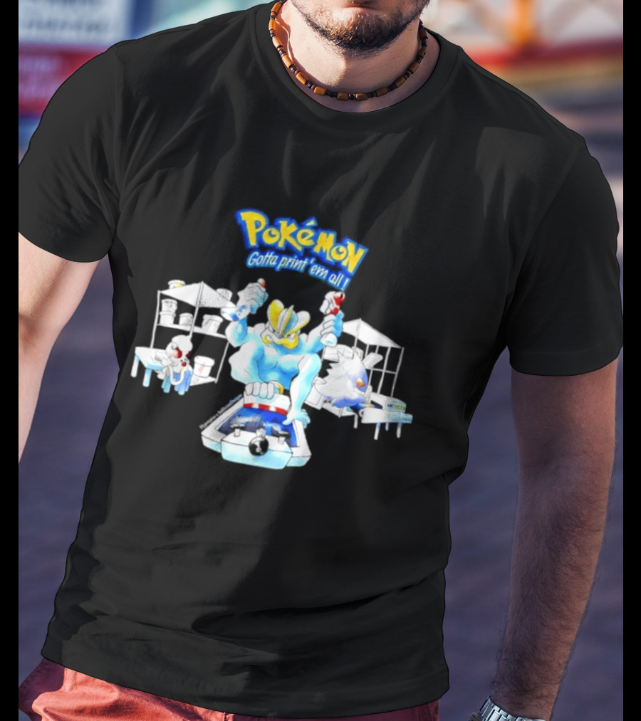 Pokemon Gotta Paint 'Em All Machamp Smeargle Gengar T-Shirt