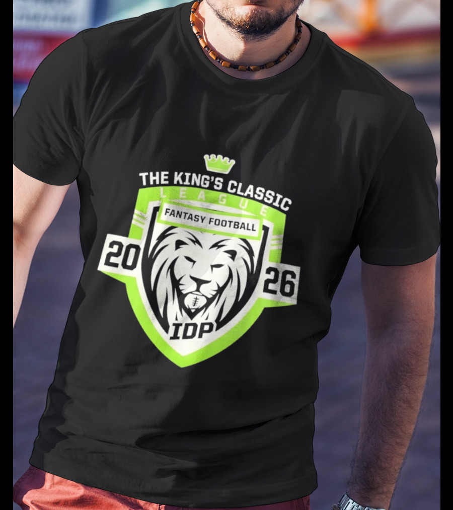 The King's Classic League Fantasy Football 2026 IDP Lion T-Shirt
