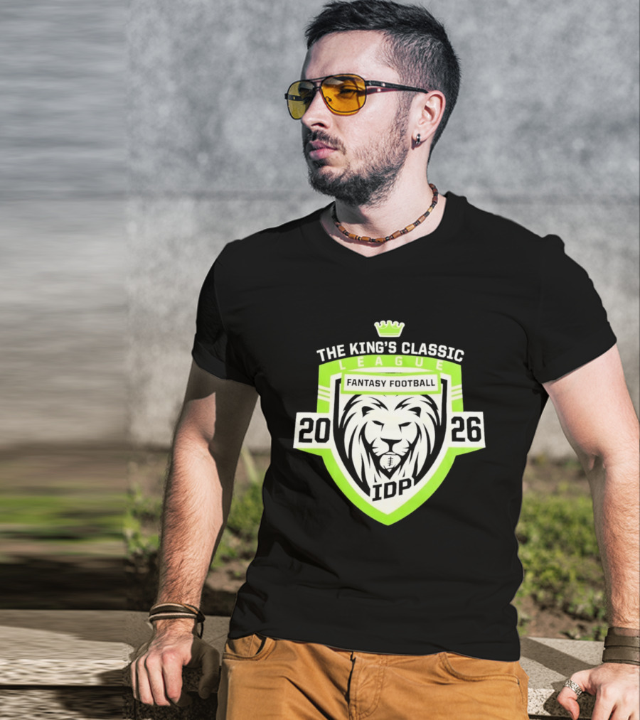 The King's Classic League Fantasy Football 2026 IDP Lion T-Shirt