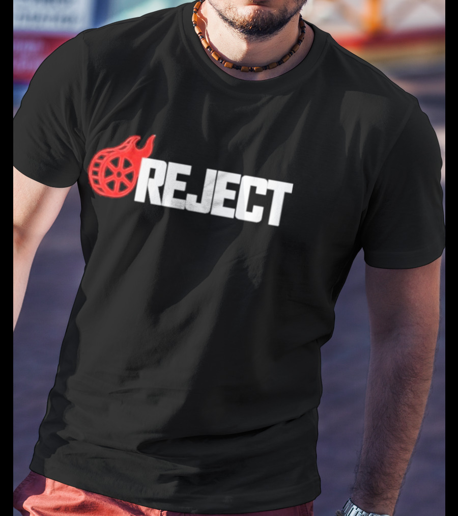 Flaming Reel Rejects Movie Wheel T-Shirt