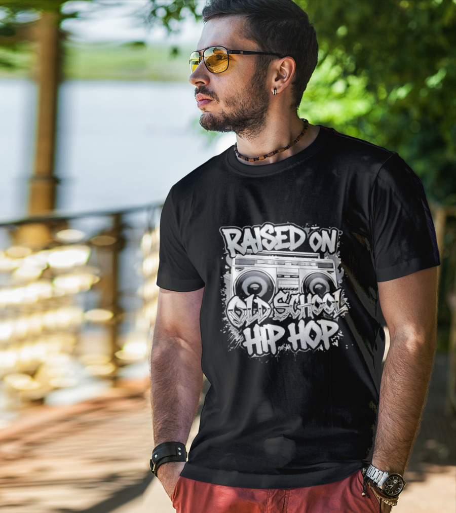 Raised On Old School Hip Hop Boombox T-Shirt