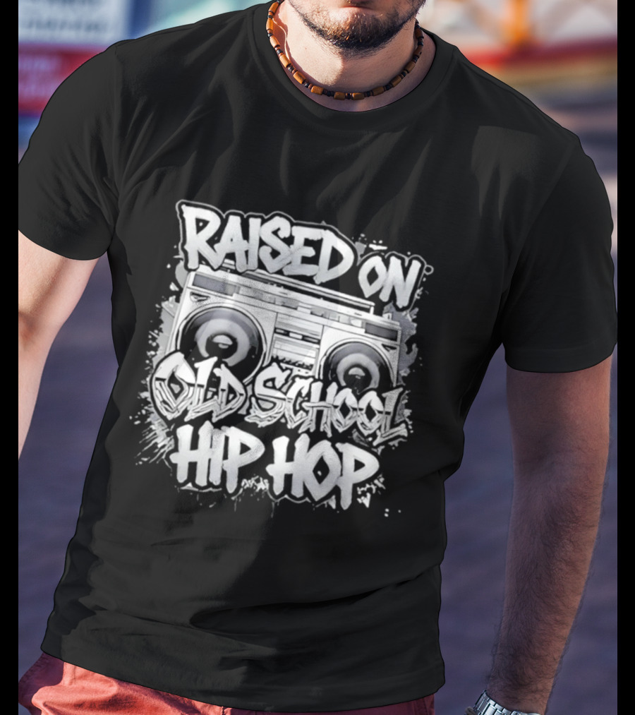 Raised On Old School Hip Hop Boombox T-Shirt