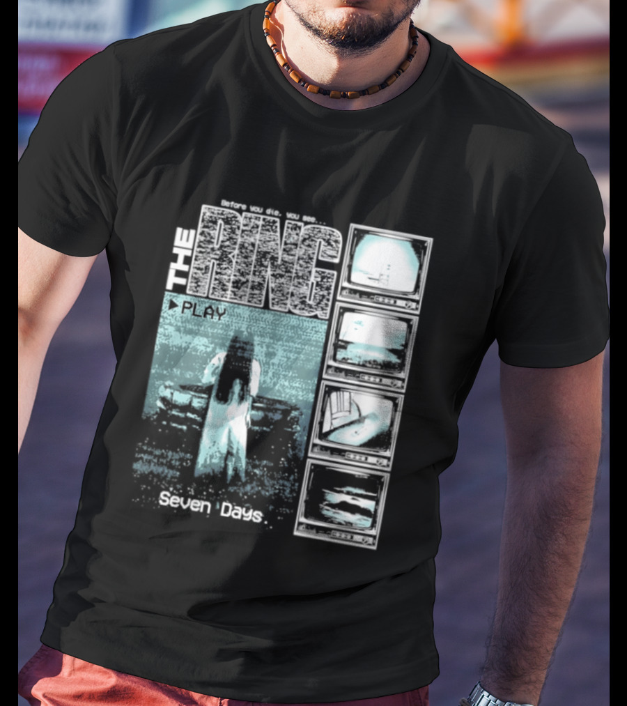 The Ring Seven Days Play Tape Iconic Horror Movie Scene T-Shirt