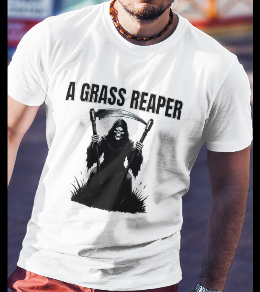 A Grass Reaper Lawn Mower Gardening T-Shirt