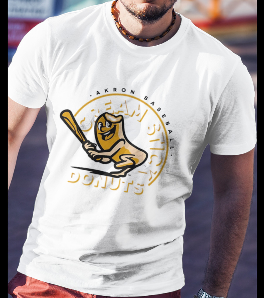 Cream Stick Donuts Akron Baseball T-Shirt