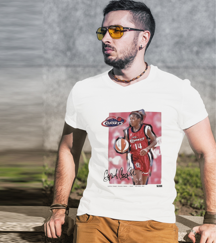 Cynthia Cooper Houston Comets 14 WNBA SLAM Legends T-Shirt