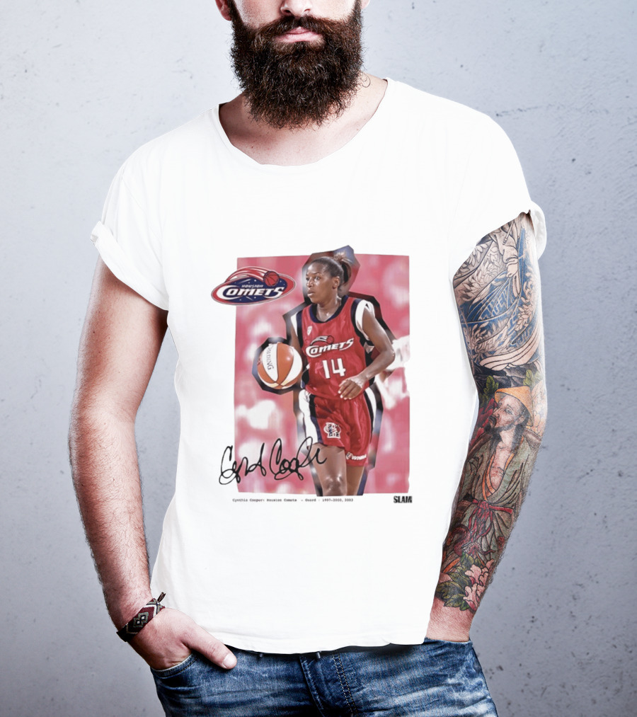 Cynthia Cooper Houston Comets 14 WNBA SLAM Legends T-Shirt