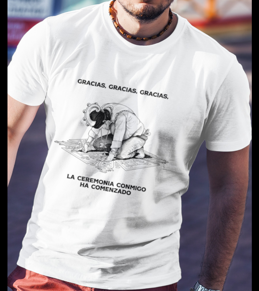 Gracias Gracias Gracias La Ceremonia Conmigo Ha Comenzado Retro Style Kneeling Figure T-Shirt