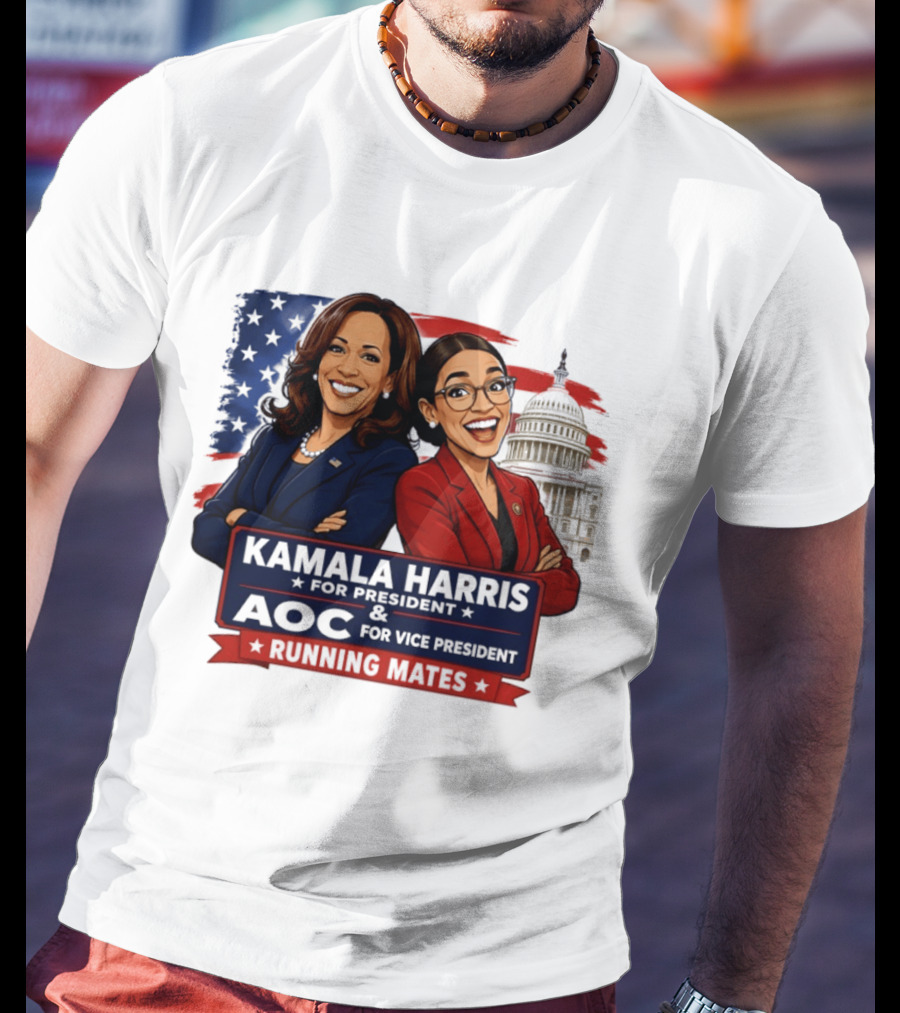 Kamala Harris For President AOC Vice President Running Mates Capitol T-Shirt