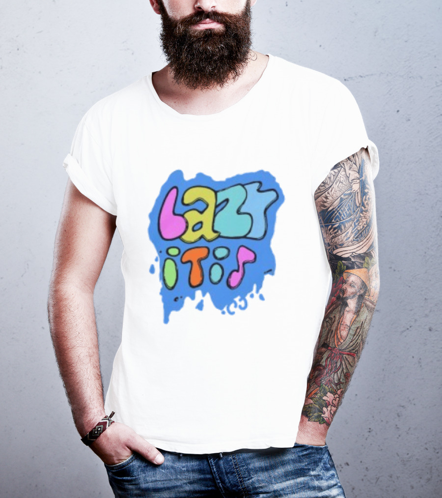 Lazy It Is Colorful Drip Graphic Blue Paint Splatter T-Shirt