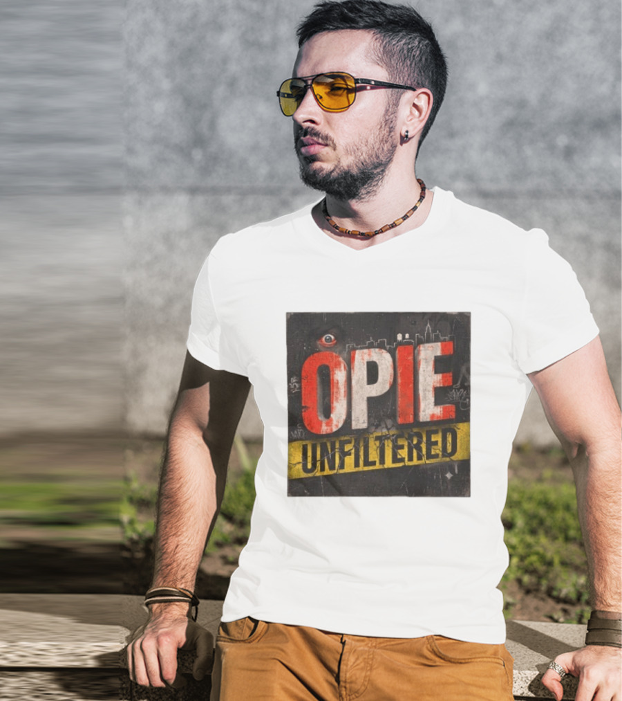 Opie Unfiltered Podcast Eye Graffiti Cityscape T-Shirt