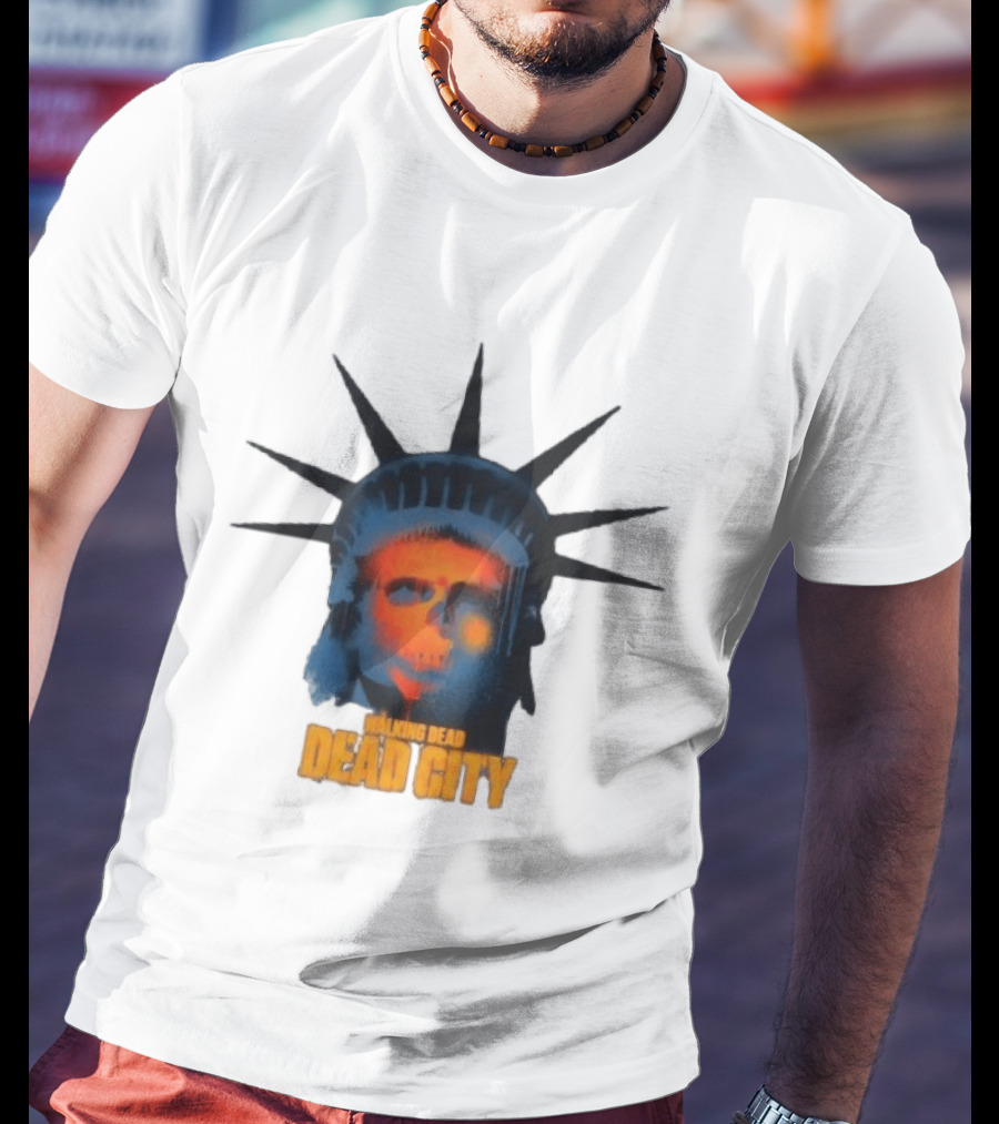 Walking Dead Dead City Statue Skull Graffiti T-Shirt