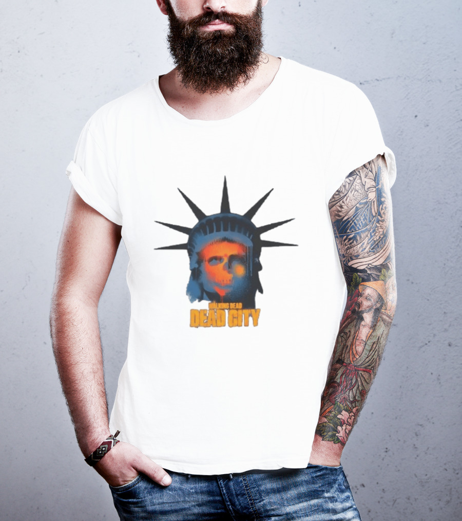 Walking Dead Dead City Statue Skull Graffiti T-Shirt