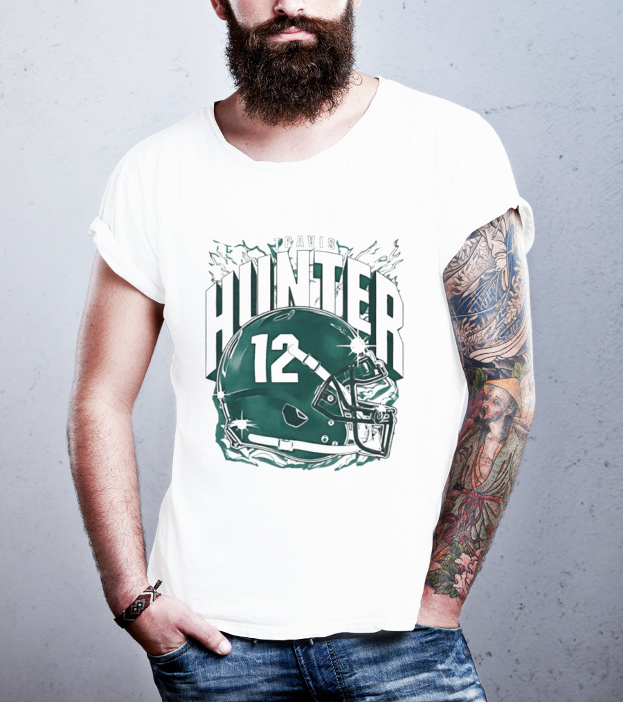 Travis Hunter 12 Helmet Jacksonville Jaguars Sports Fan T-Shirt