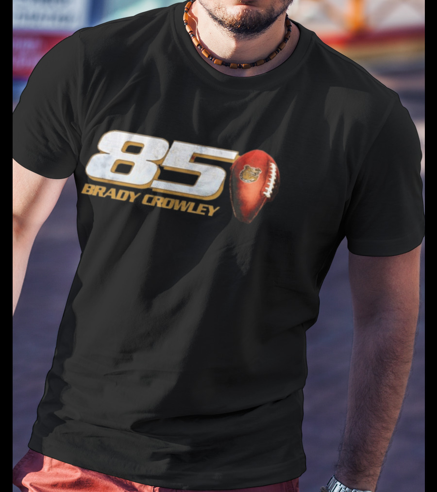 85 Brady Crowley Football Bear T-Shirt
