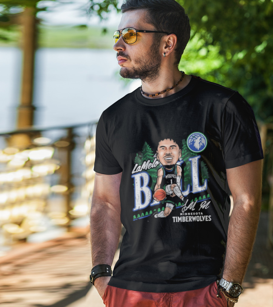 LaMelo Ball Minnesota Timberwolves Basketball Player Caricature T-Shirt