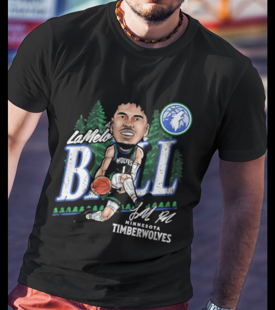 LaMelo Ball Minnesota Timberwolves Basketball Player Caricature T-Shirt