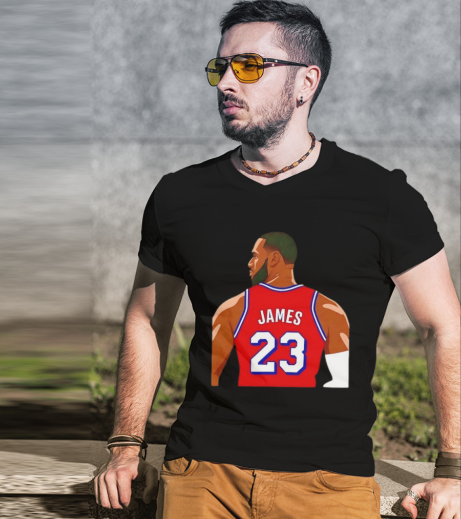 Lebron James 23 Philadelphia 76ers Red Jersey T-Shirt
