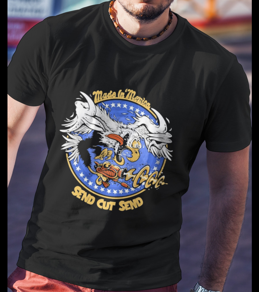Made In 'Merica Eagle Send Cut Send Stars And Stripes T-Shirt