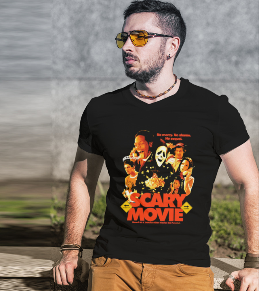 Scary Movie No Mercy No Shame No Sequel Spoof Characters Popcorn Scene T-Shirt