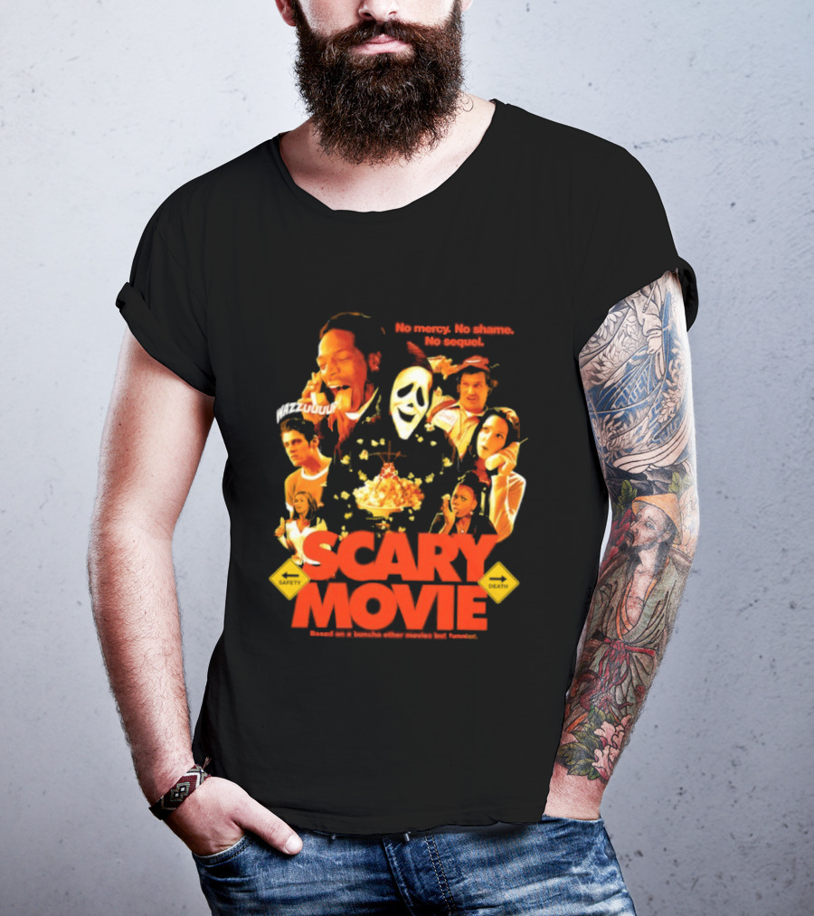 Scary Movie No Mercy No Shame No Sequel Spoof Characters Popcorn Scene T-Shirt