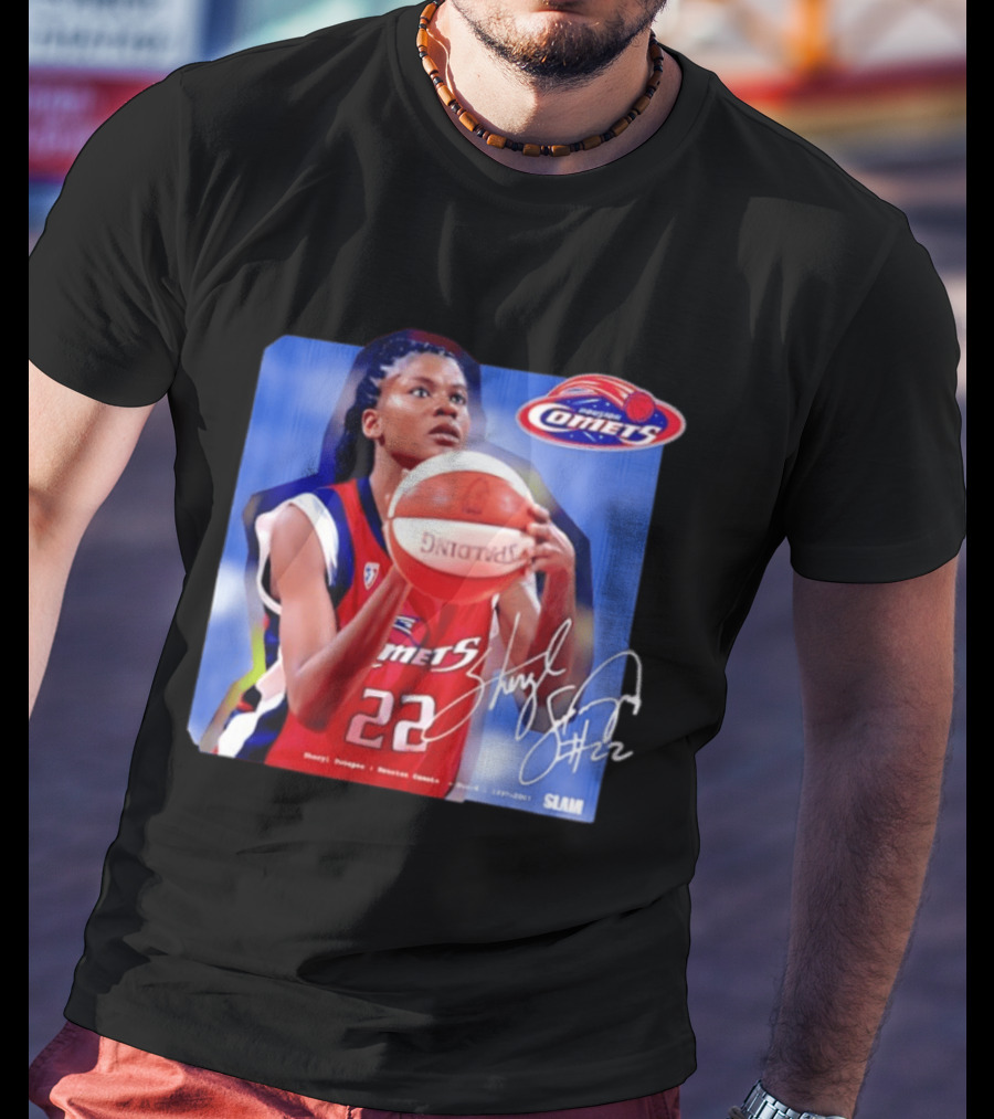 Sheryl Swoopes Houston Comets SLAM WNBA Legends 22 Spalding Basketball T-Shirt